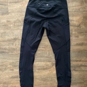 Lululemon- black ruffled leggings with pockets